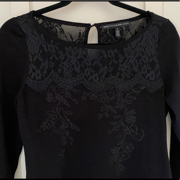 White House Black Market black lace tunic size S - Picture 2 of 4